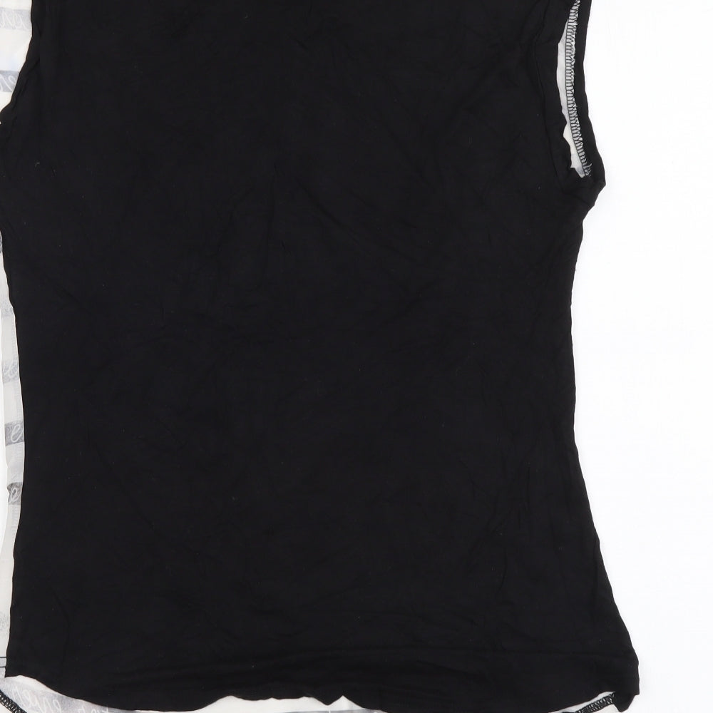 Nikka Womens Multicoloured Geometric Polyester Basic T-Shirt Size M Boat Neck
