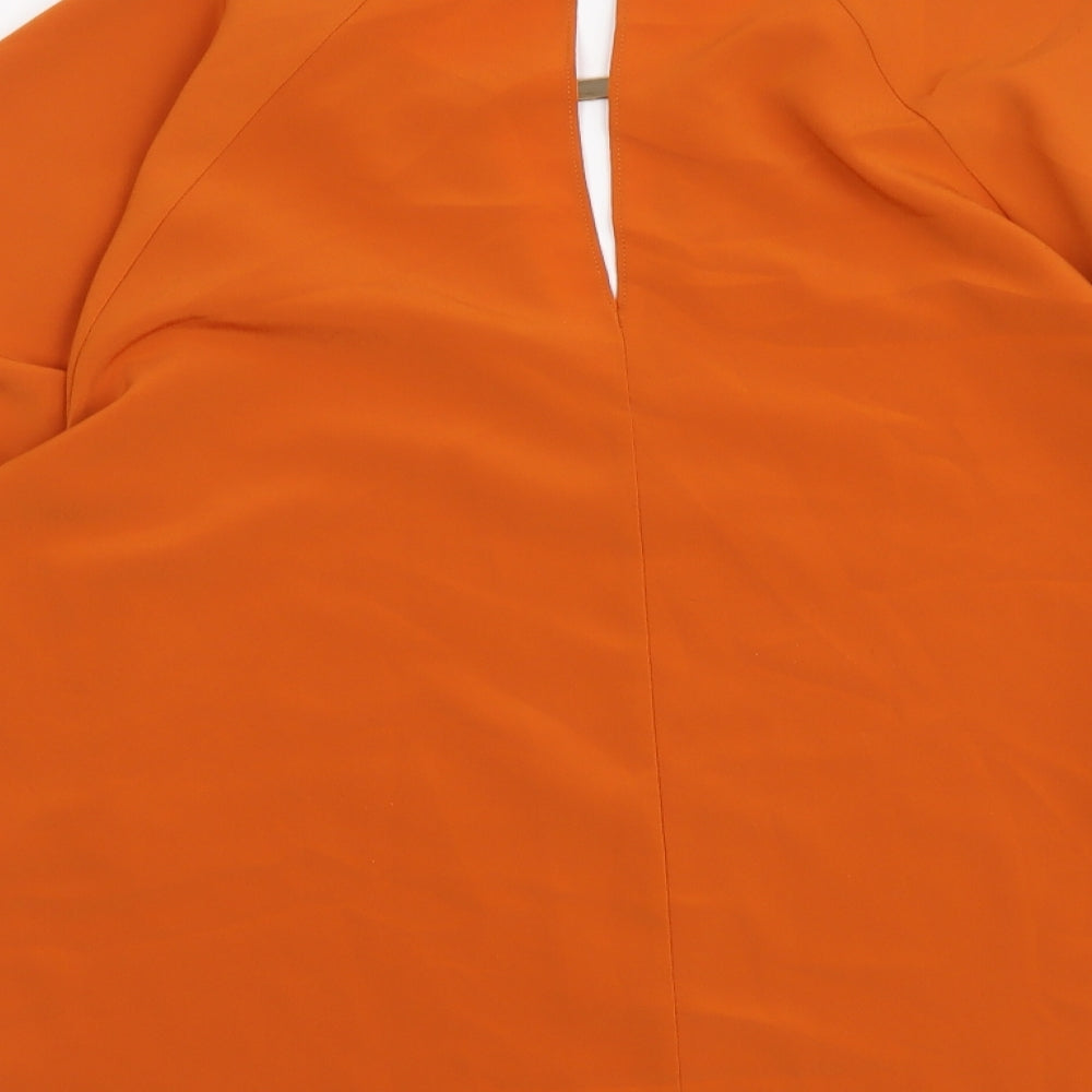 River Island Womens Orange Polyester Basic Blouse Size 8 Round Neck