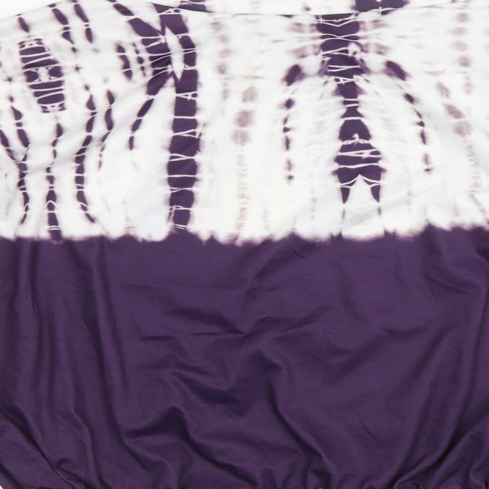 NB Avenue Womens Purple Polyester Basic Blouse Size XL Boat Neck