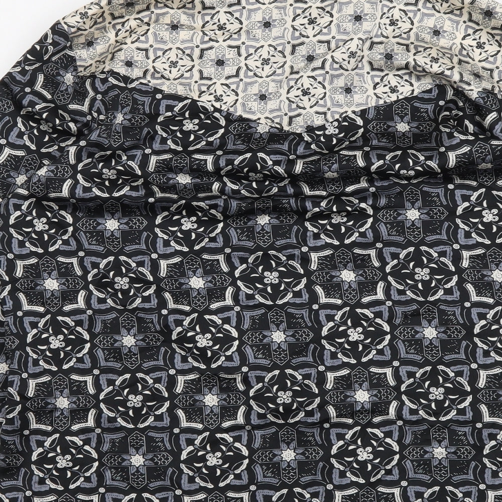 NEXT Womens Multicoloured Geometric Polyester Basic Button-Up Size 10 Collared
