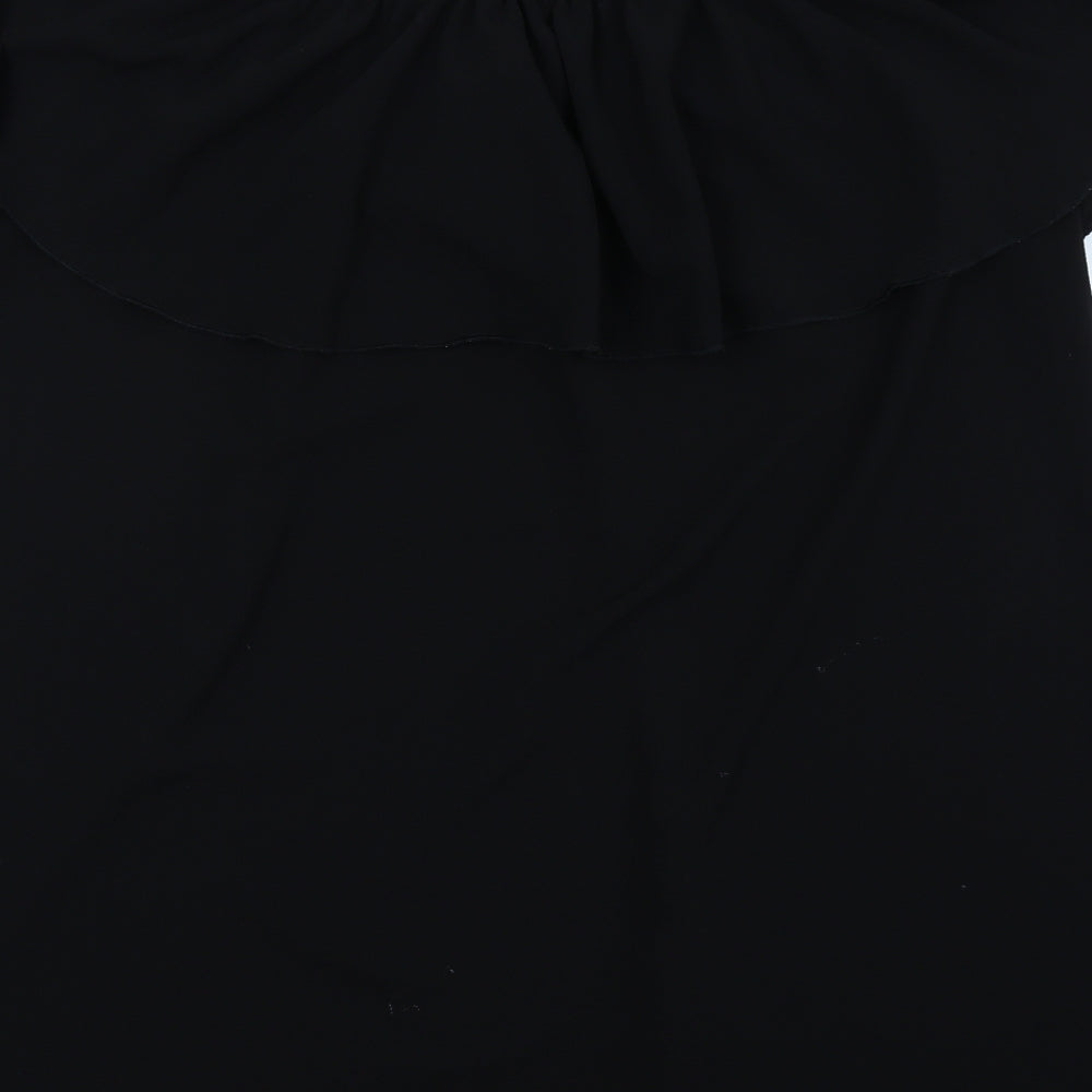 Queenie London Womens Black Polyester Basic Blouse Size M Off the Shoulder - Size M-L