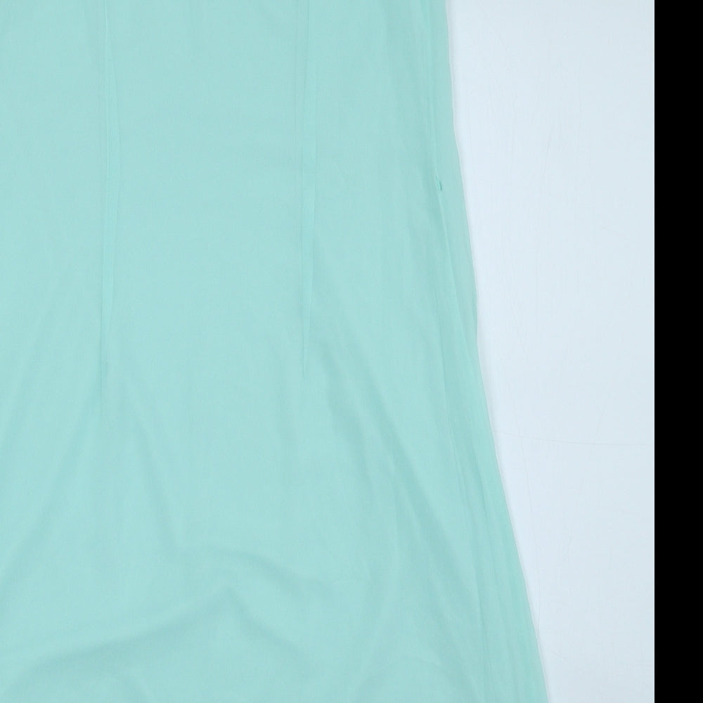 Atmosphere Womens Blue Polyester Shift Size 8 Round Neck Button