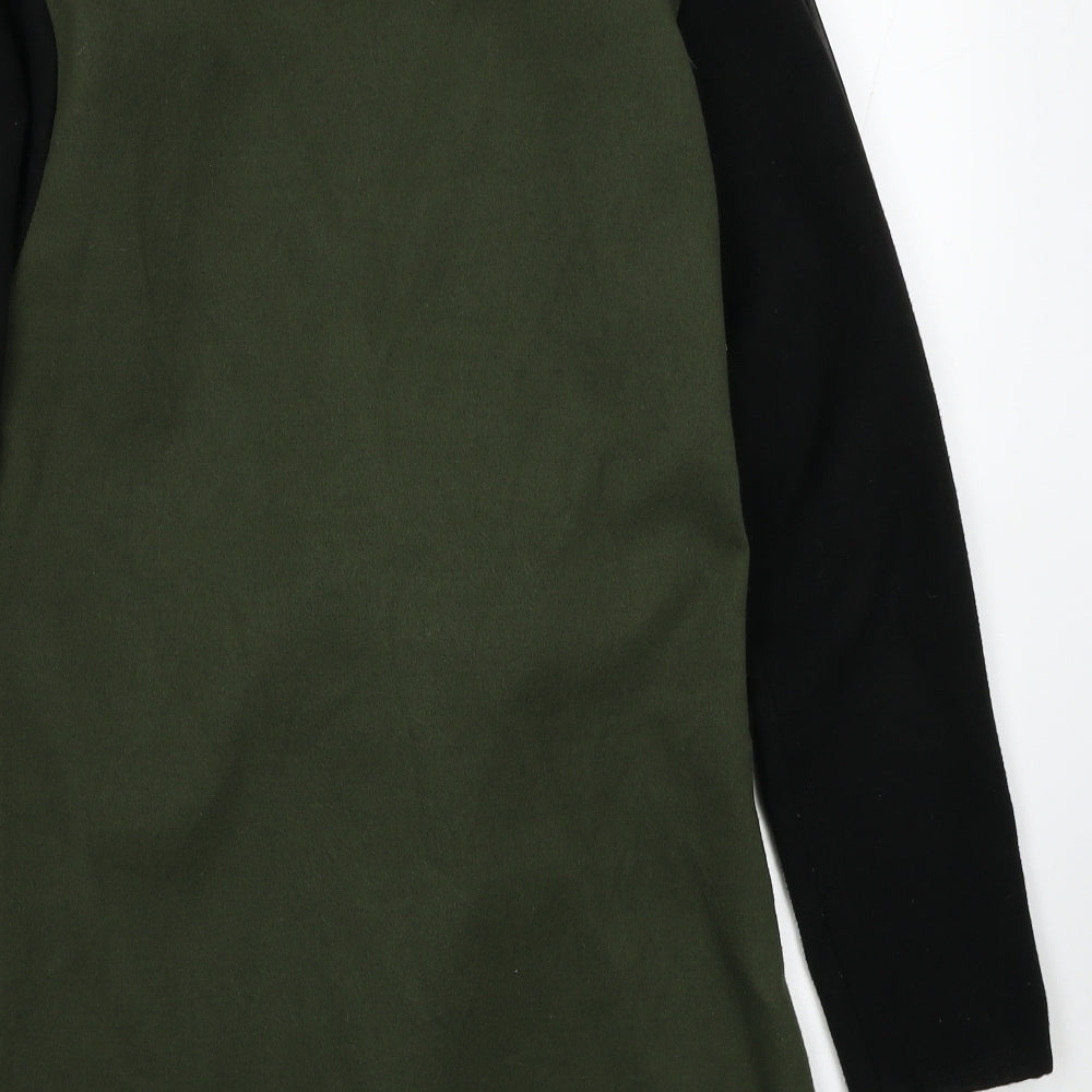 Stella Morgan Womens Green Overcoat Coat Size 8 Buckle - Asymmetric