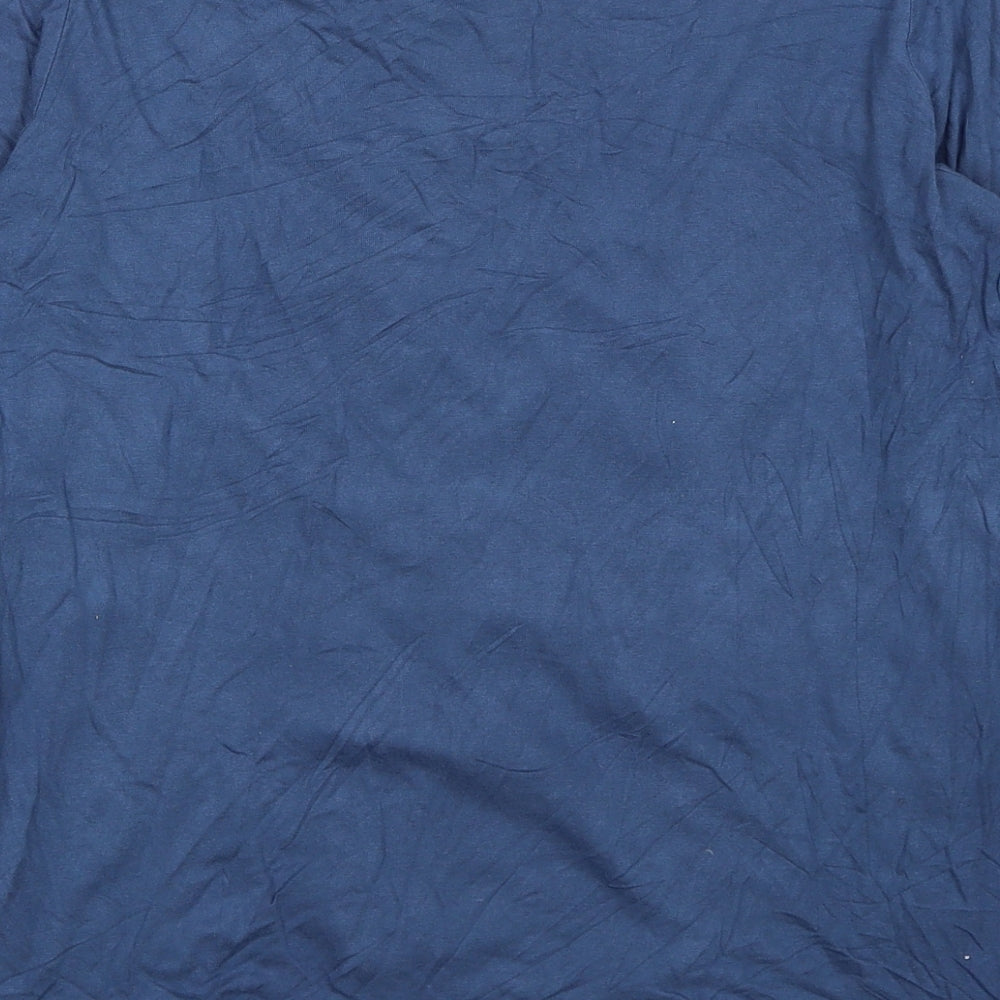 ORSAY Womens Blue Geometric Viscose Basic Blouse Size M Scoop Neck