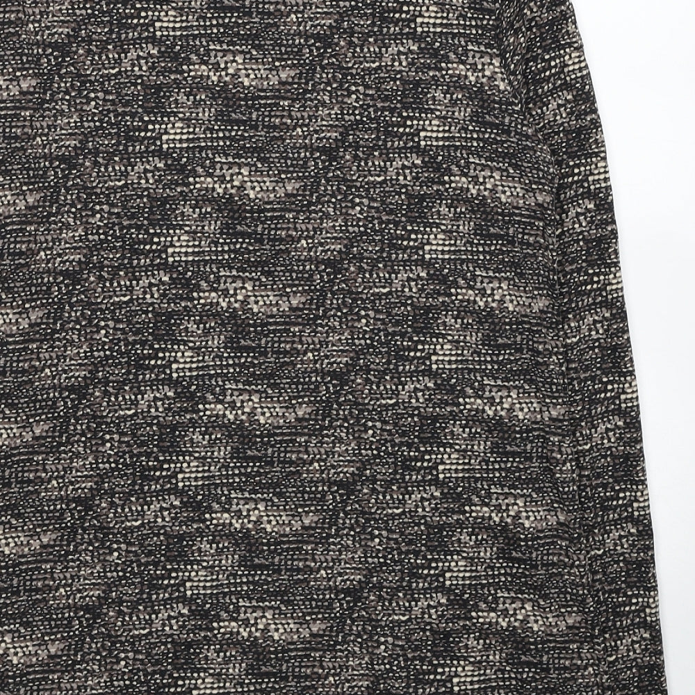 Skopes Womens Brown Geometric Viscose Basic T-Shirt Size 10 Round Neck