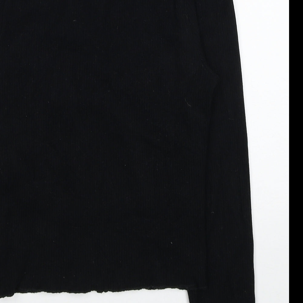 New Look Womens Black Collared Polyester Pullover Jumper Size 8