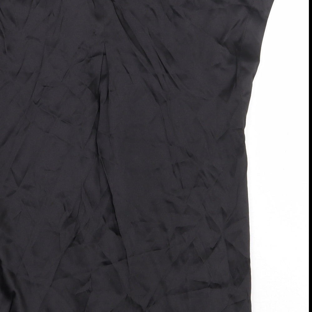 NEXT Womens Black Viscose Basic Button-Up Size 6 Collared