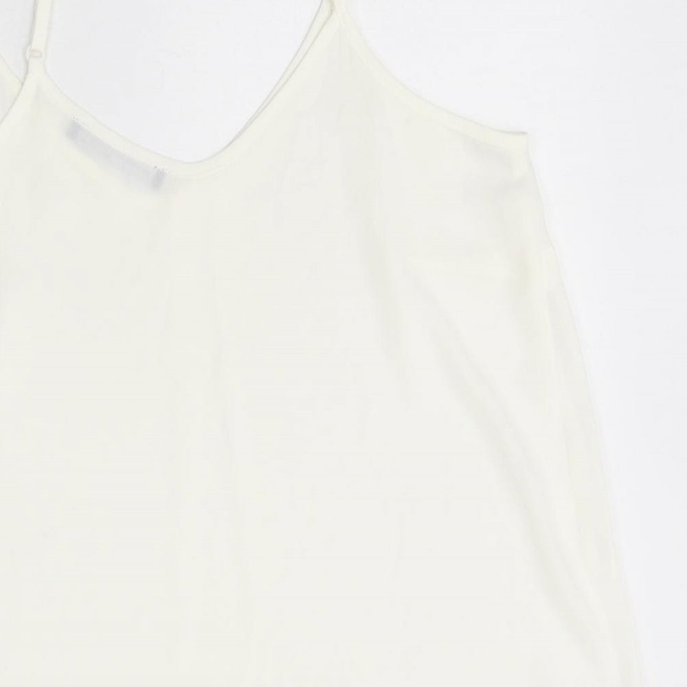 Atmosphere Womens White Polyester Camisole Tank Size 8 V-Neck