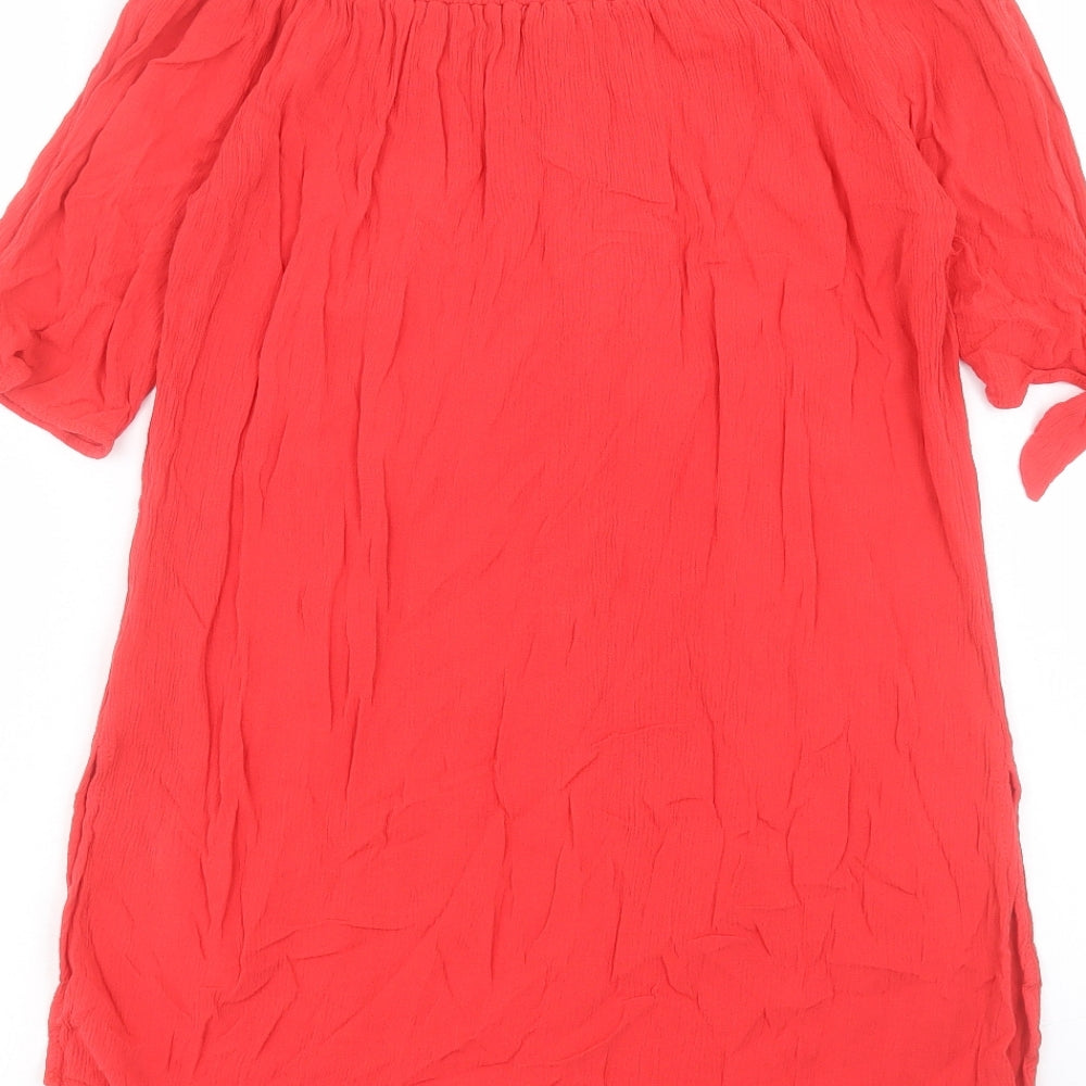 New Look Womens Pink Viscose Shift Size S Off the Shoulder Pullover