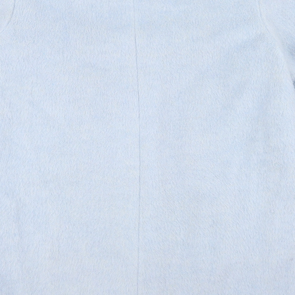 Marks & Spencer Womens Blue Overcoat Coat Size 12 Zip