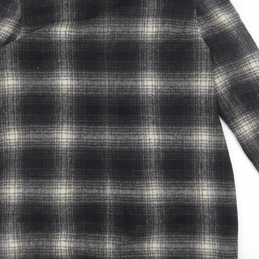 Debenhams Womens Multicoloured Plaid Trench Coat Coat Size 10 Button - Collared