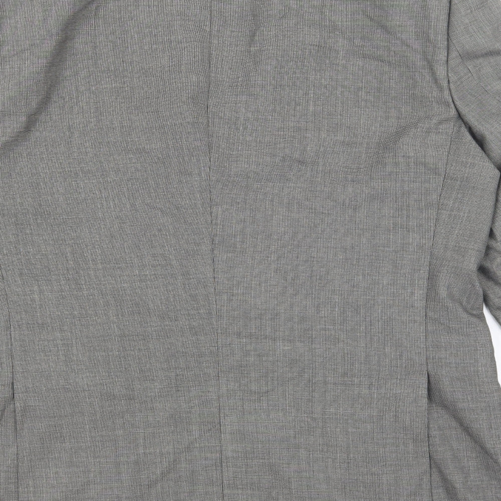 OneSix5ive Mens Grey Plaid Polyester Jacket Blazer Size 38 - Pocket detail