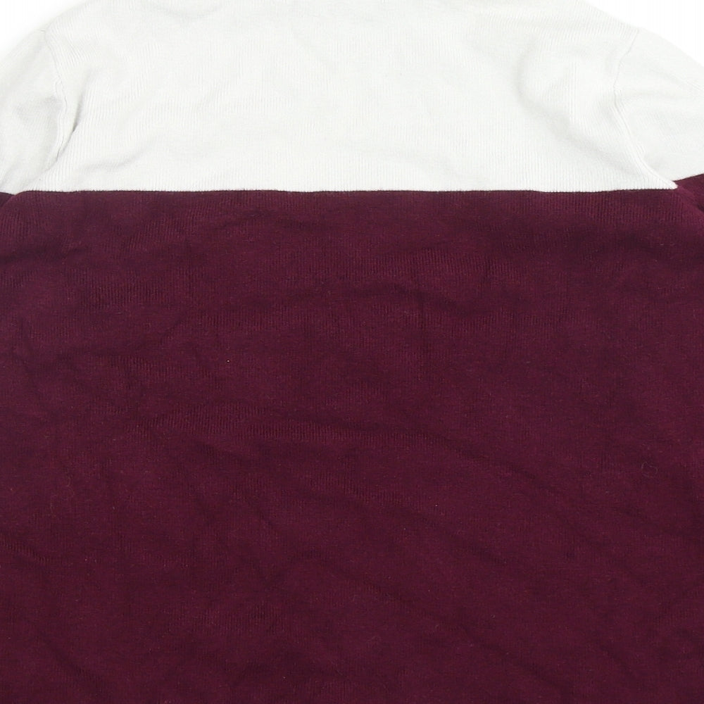 Marks & Spencer Womens Purple Mock Neck Viscose Pullover Jumper Size 10 - Colourblock