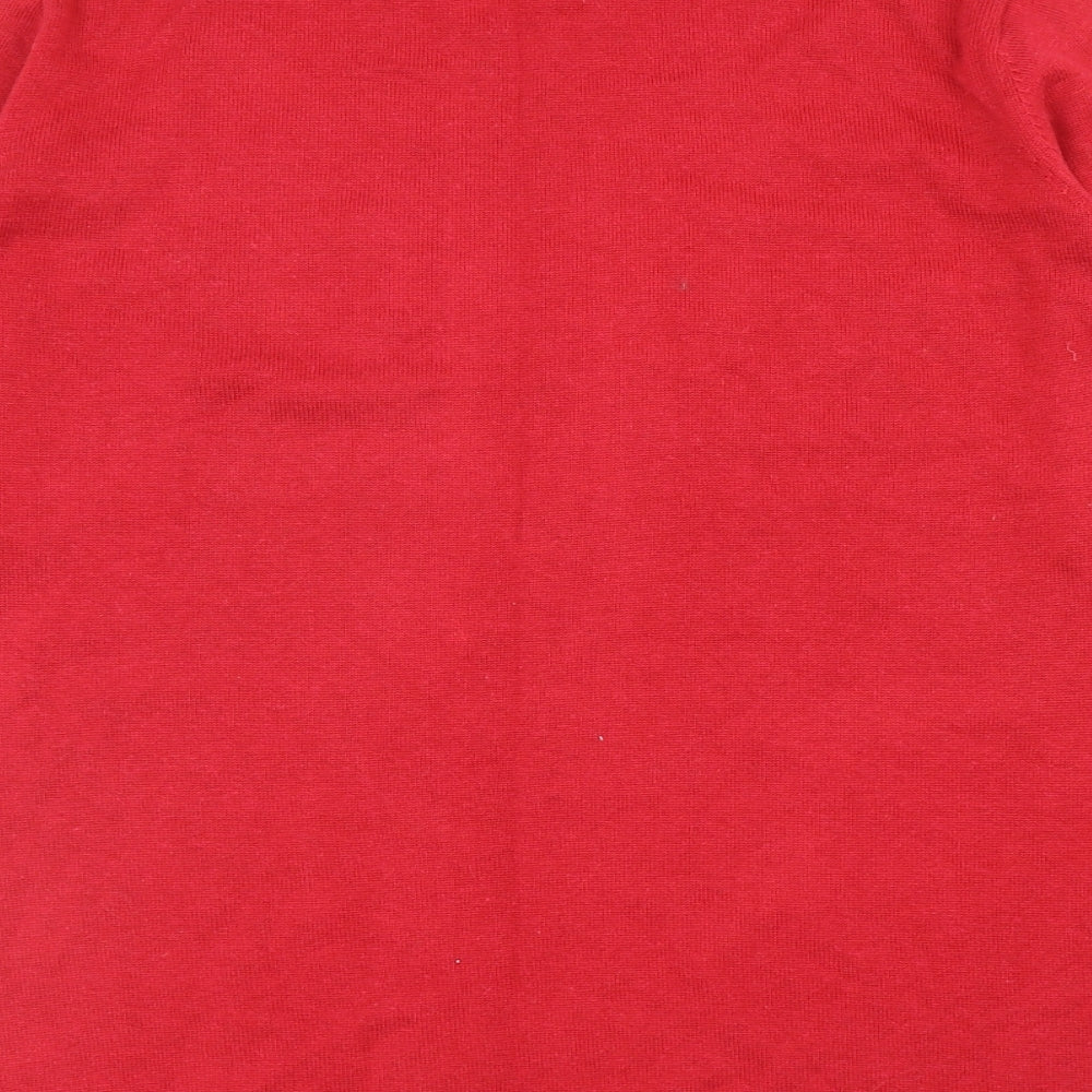 Sunday Womens Red Mock Neck Acrylic Pullover Jumper Size XL - Colourblock