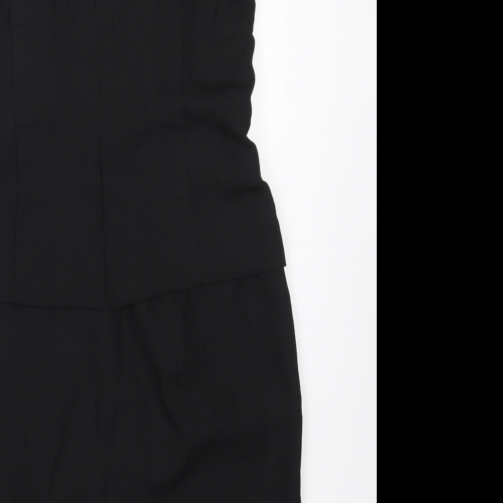 Jessica Howard Womens Black Polyester A-Line Size 12 High Neck Zip