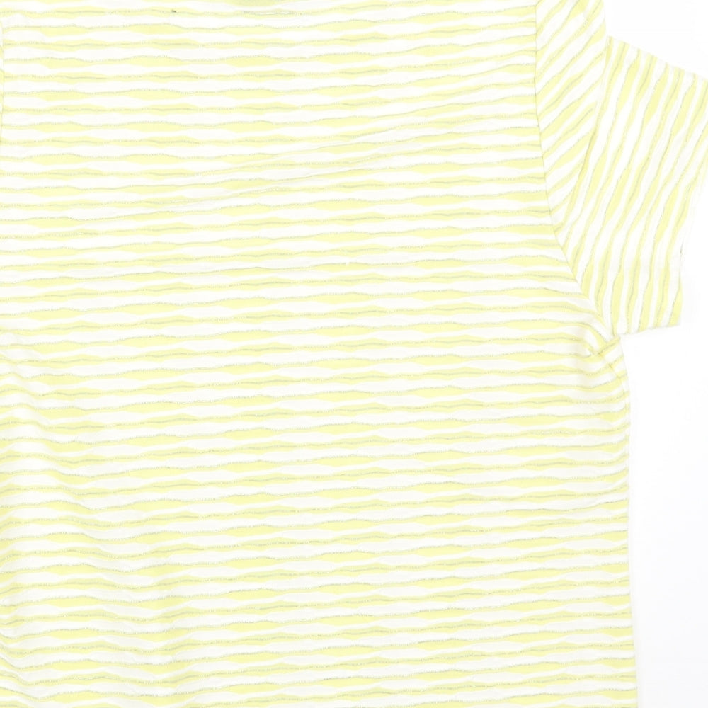Profile Womens Yellow Polyester Basic T-Shirt Size 14 Round Neck