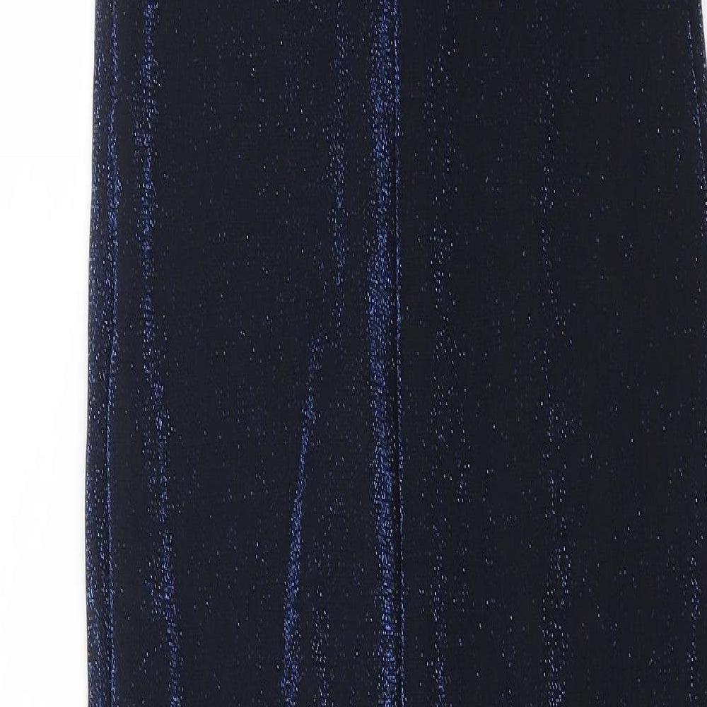 New Look Womens Blue Nylon Maxi Size 10 Cowl Neck Pullover