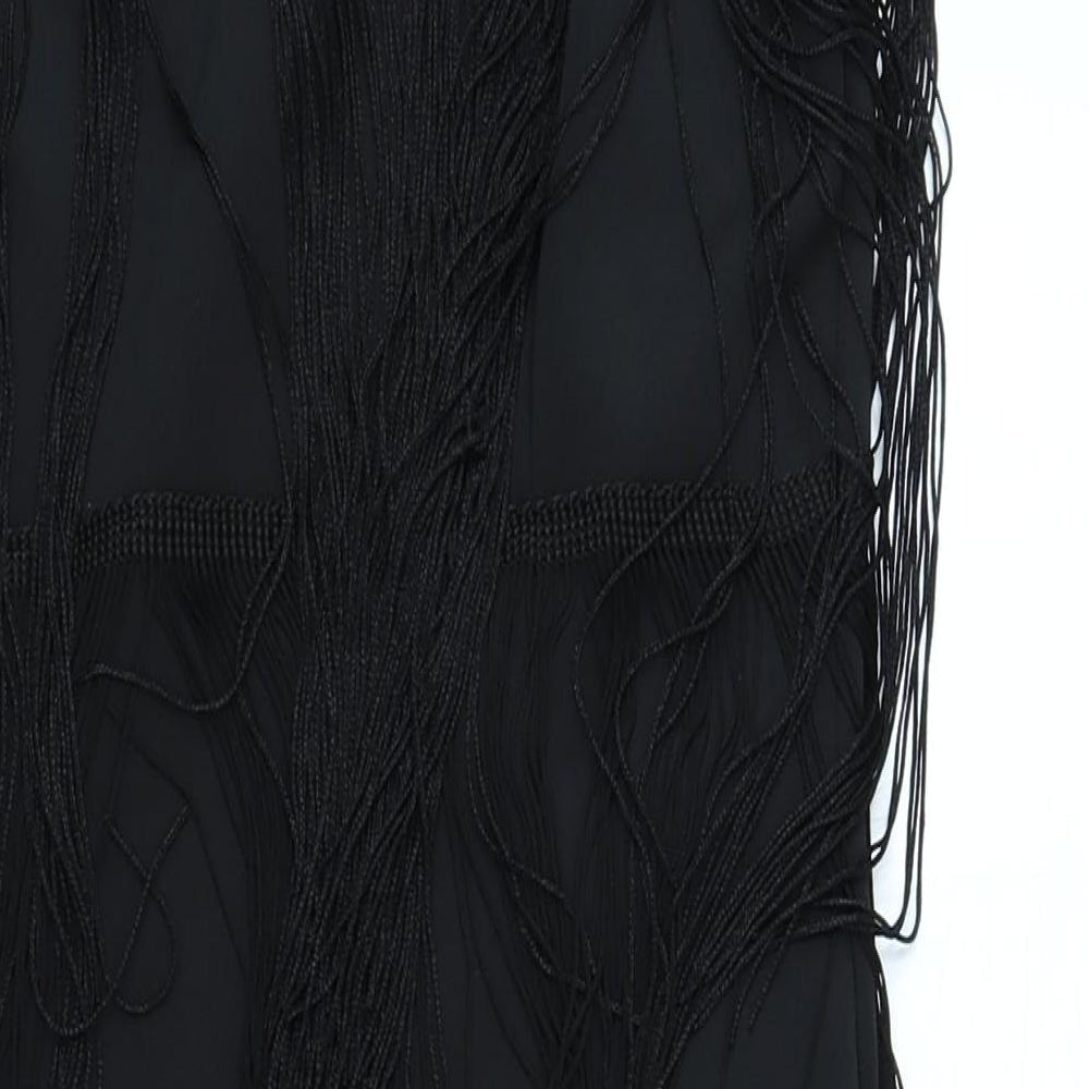 Selections Womens Black Polyester Mini Size 12 Crew Neck Pullover