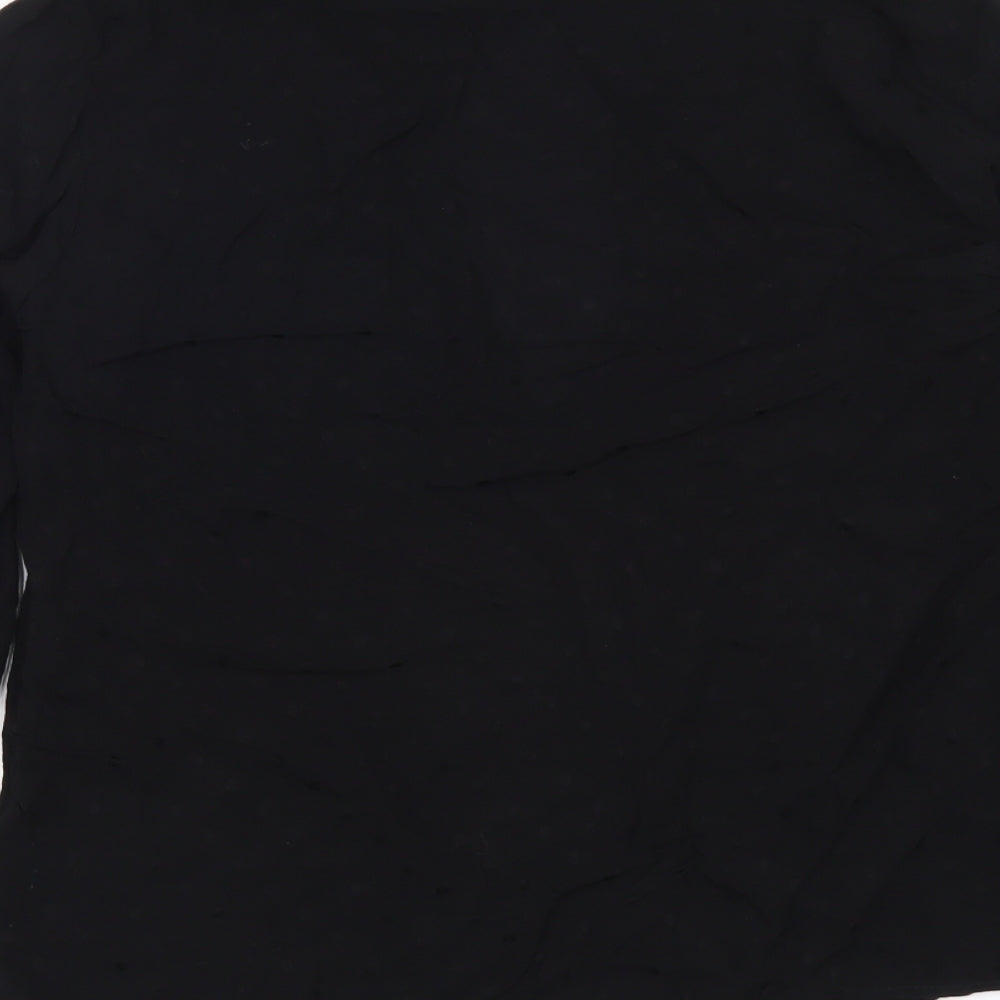 Cooperative Womens Black Polyester Basic Blouse Size M Mock Neck
