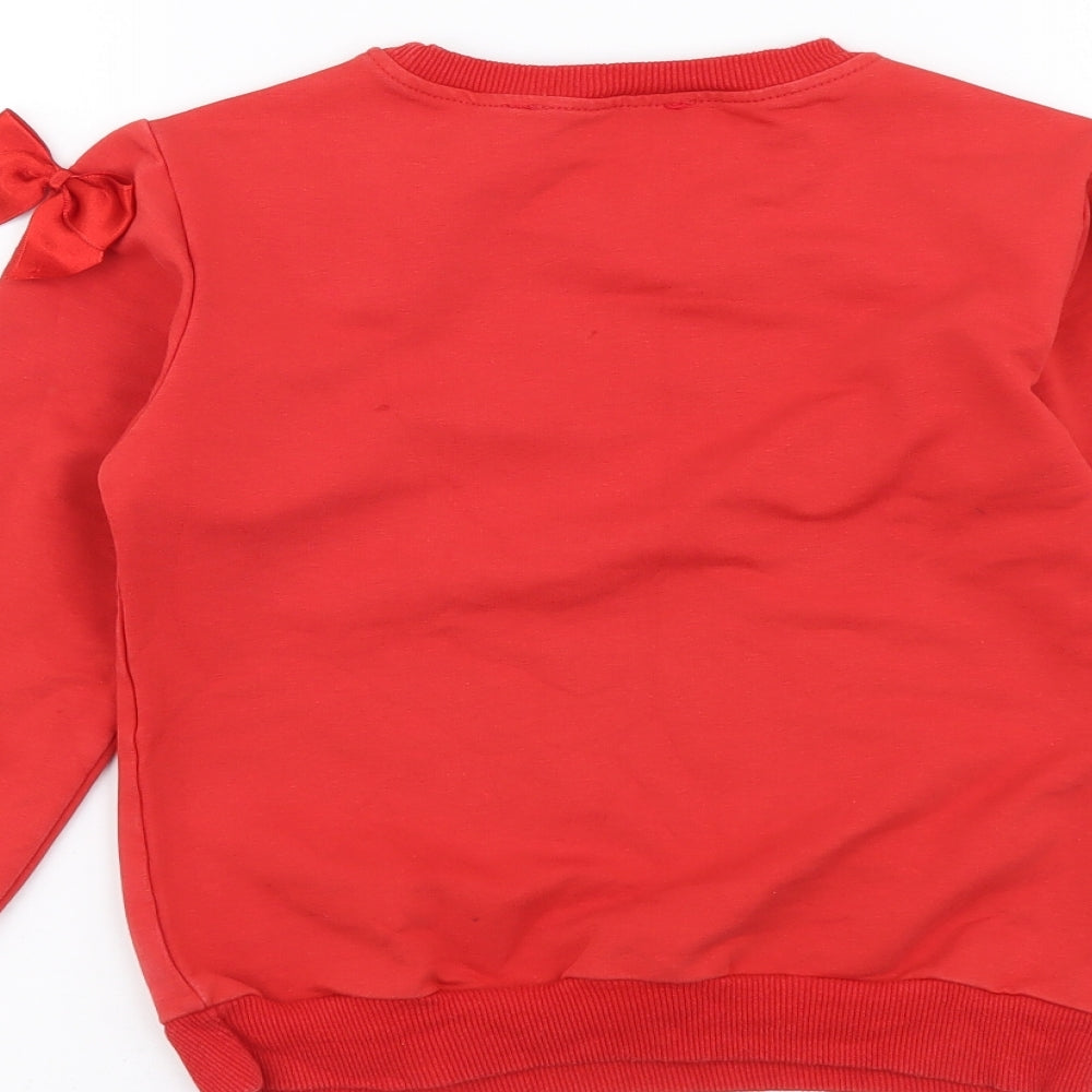 KCL London Girls Red Polyester Pullover Sweatshirt Size 6 Years Pullover