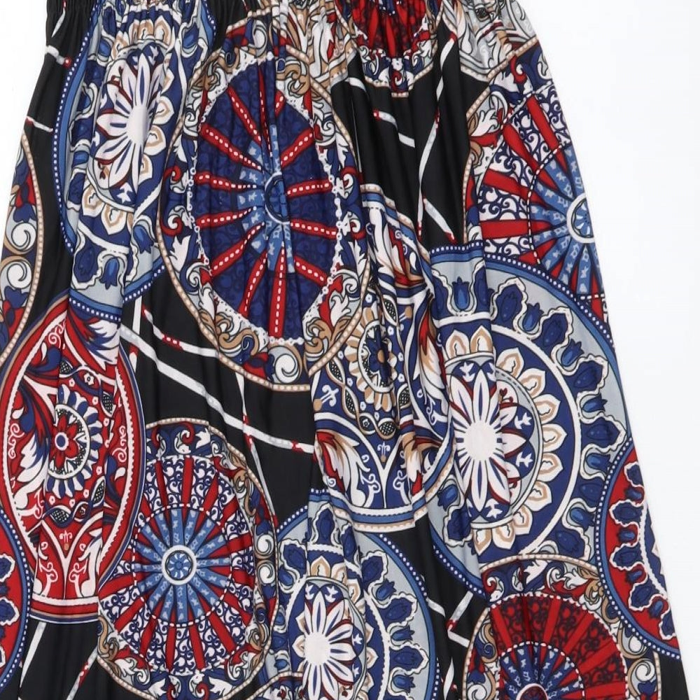 Dabutong Womens Multicoloured Geometric Polyester A-Line Size L Off the Shoulder Pullover