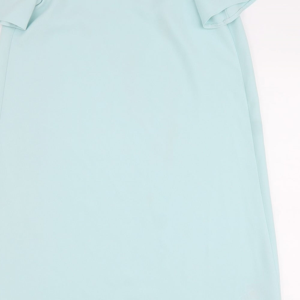 Topshop Womens Green Polyester T-Shirt Dress Size 6 Round Neck Pullover