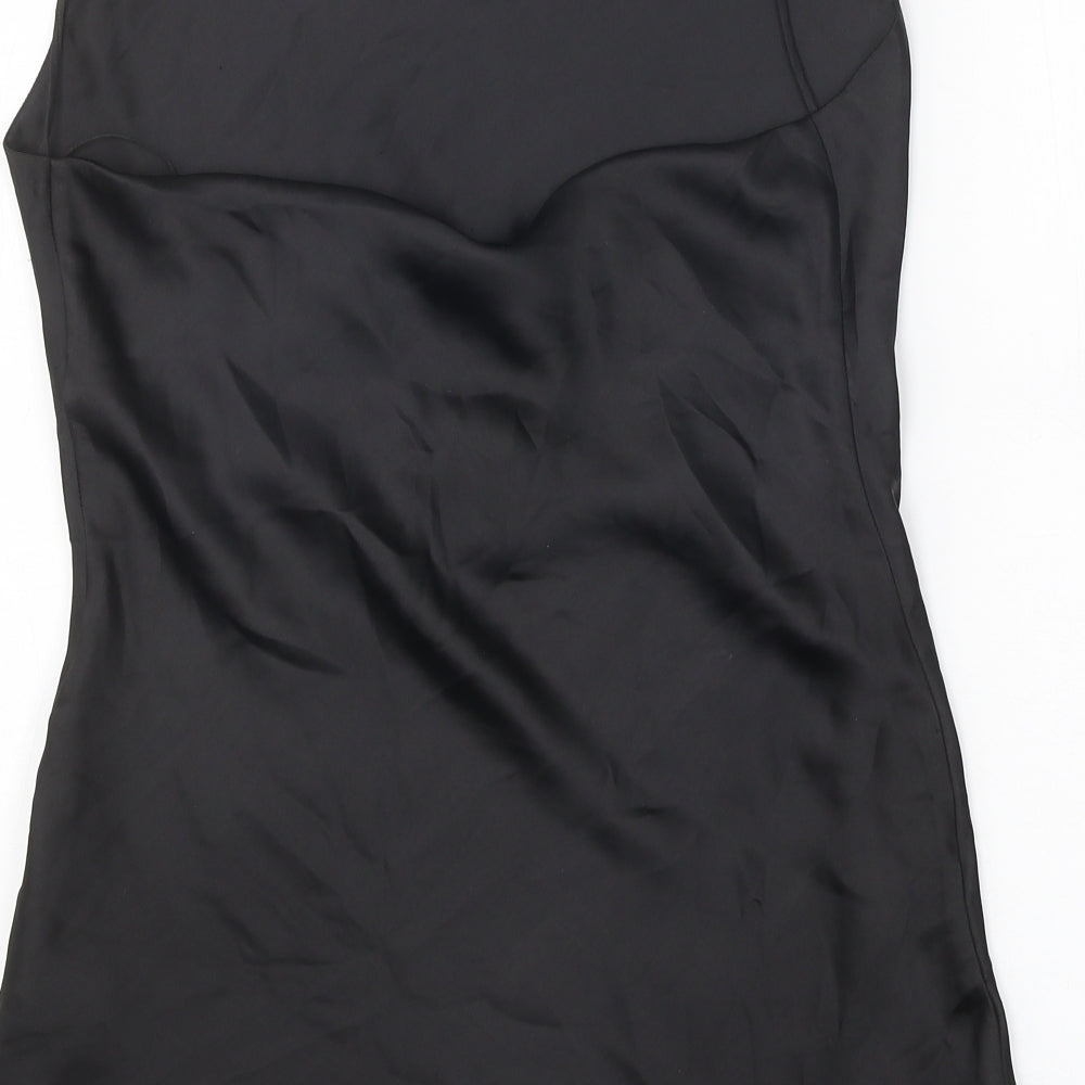 Zara Womens Black Polyester Jersey Tank Size M Cowl Neck