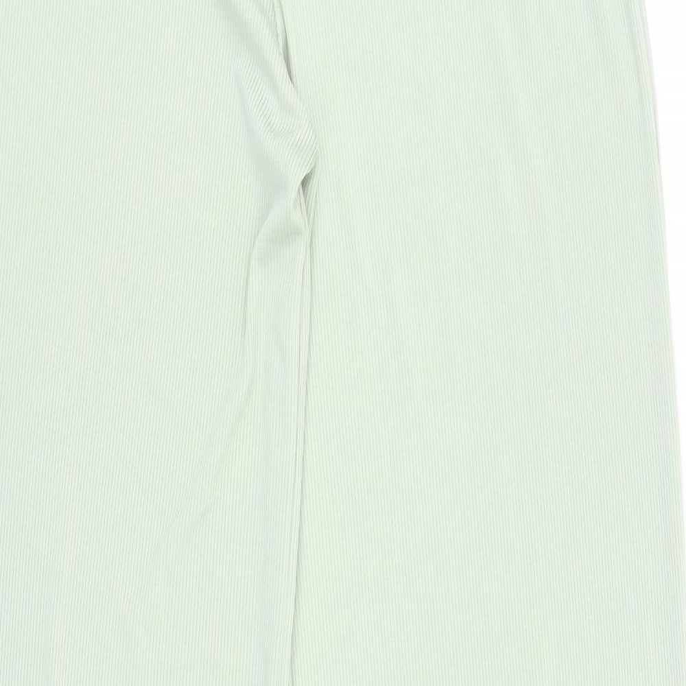 Stylewise Womens Green Polyester Trousers Size 8 L30 in Regular - Ribbed