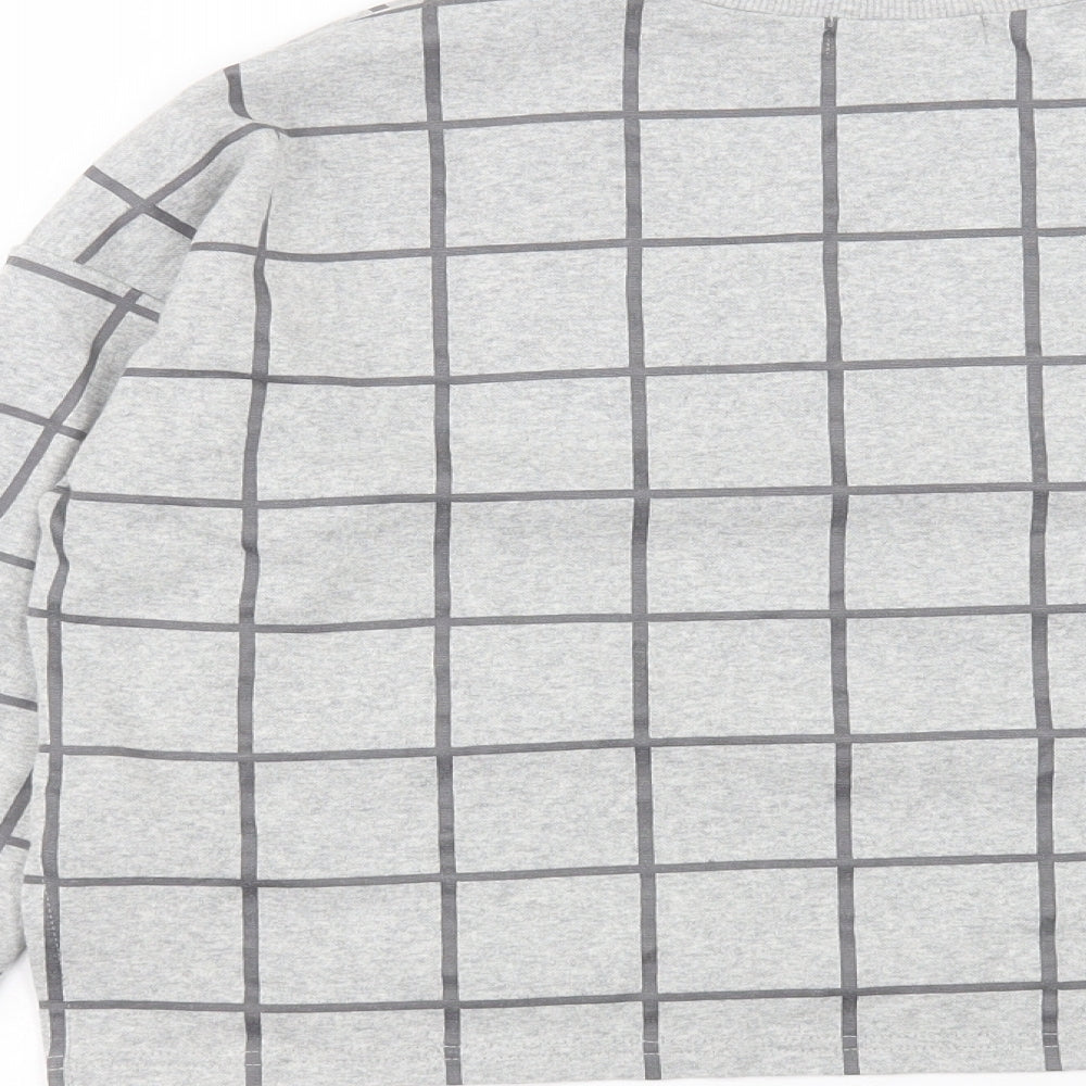 Primark Womens Grey Check Polyester Pullover Sweatshirt Size S Pullover - Size 10-12
