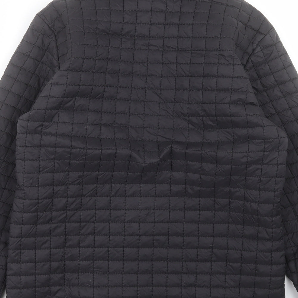 Marks & Spencer Womens Black Quilted Jacket Size S Button