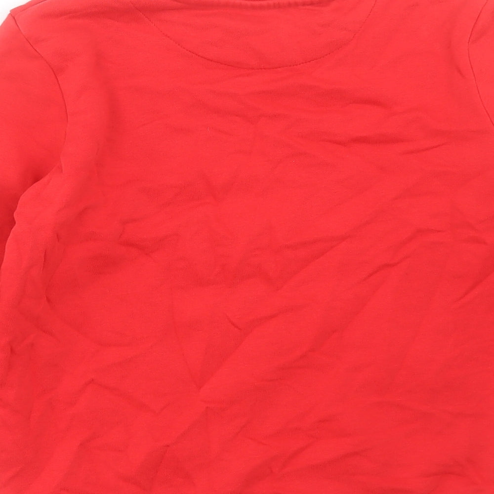 Marks & Spencer Boys Red Cotton Pullover Sweatshirt Size 10-11 Years Pullover