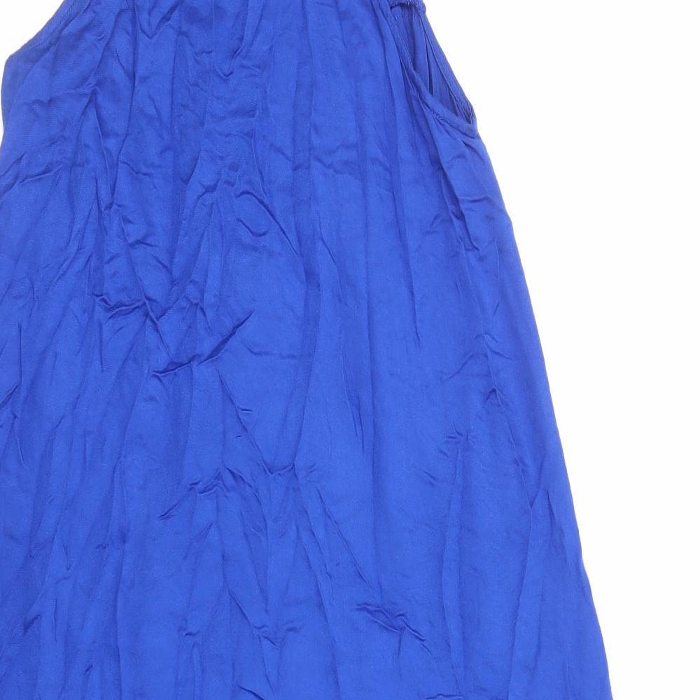 Indigo & Rose Womens Blue Viscose A-Line Size S High Neck Pullover