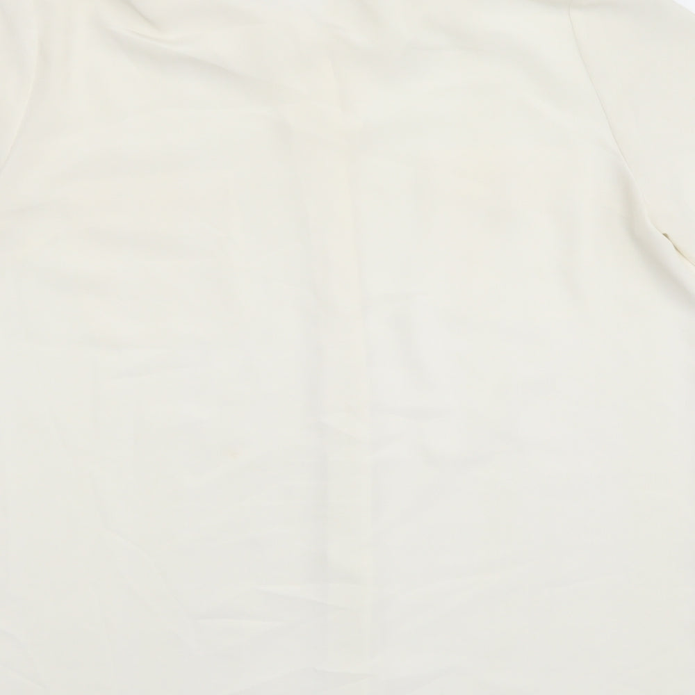 Marks & Spencer Womens Ivory Polyester Basic Button-Up Size 16 Collared