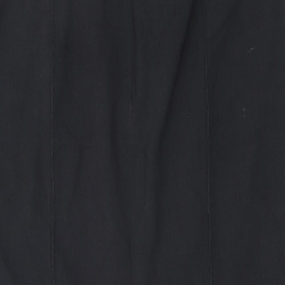 Marks & Spencer Womens Grey Polyester A-Line Skirt Size 32 in Zip