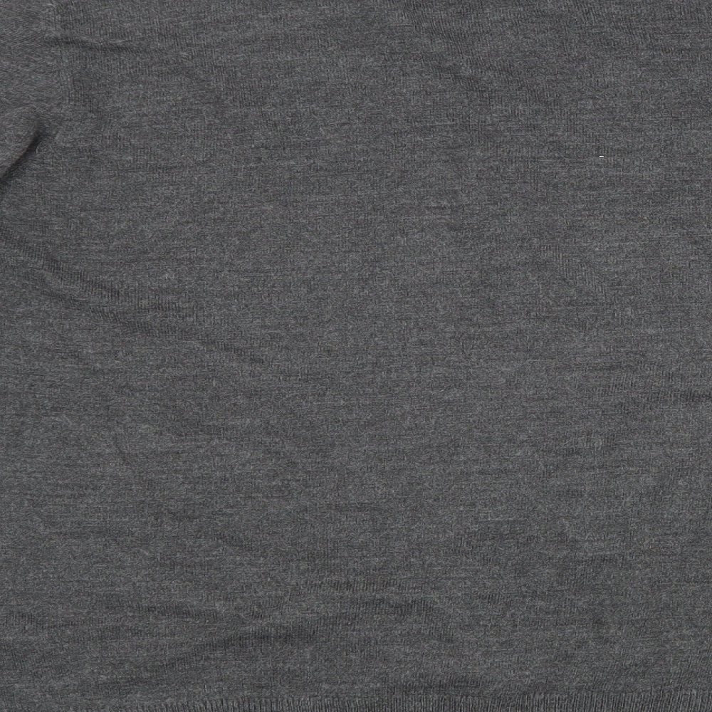 Marks & Spencer Mens Grey V-Neck Acrylic Pullover Jumper Size L