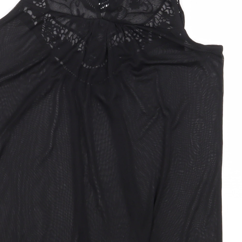 Atmosphere Womens Black Polyester Basic Blouse Size 10 Round Neck