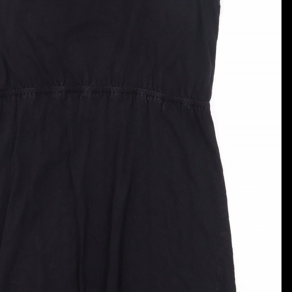 Preworn Womens Black Polyester Sheath Size 10 Scoop Neck Pullover