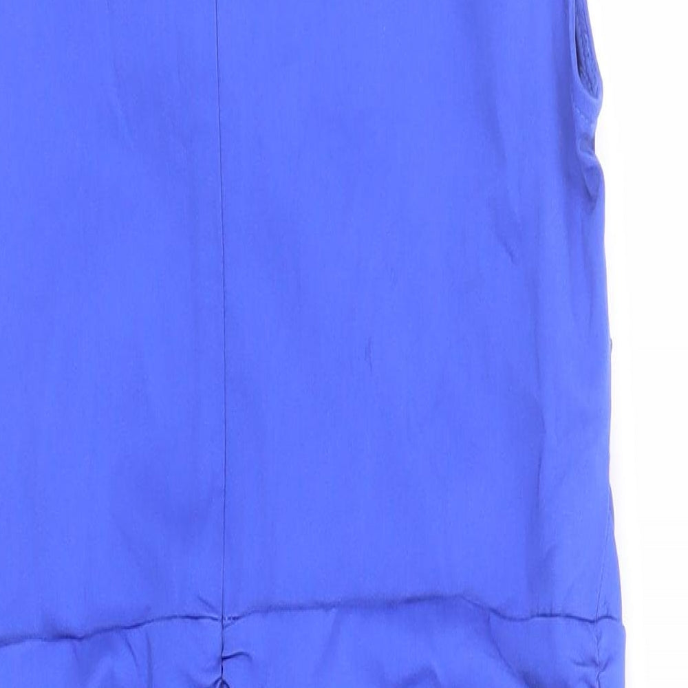 Zara Womens Blue Polyester Bodycon Size S Halter Zip