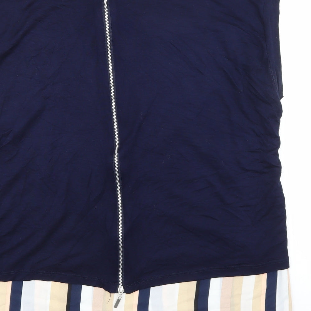 Wallis Womens Multicoloured Striped Viscose Basic T-Shirt Size 14 Boat Neck - Striped Chiffon