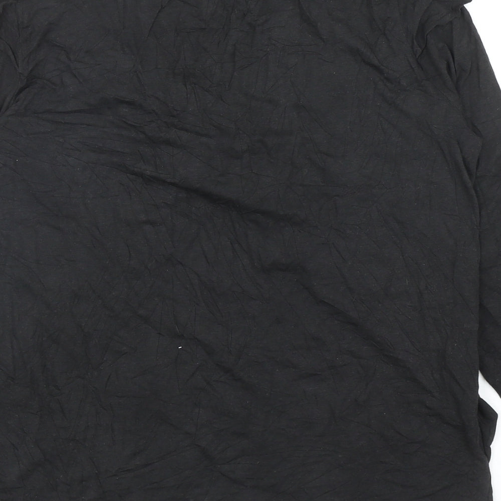 Topshop Womens Black Modal Basic T-Shirt Size 12 Round Neck