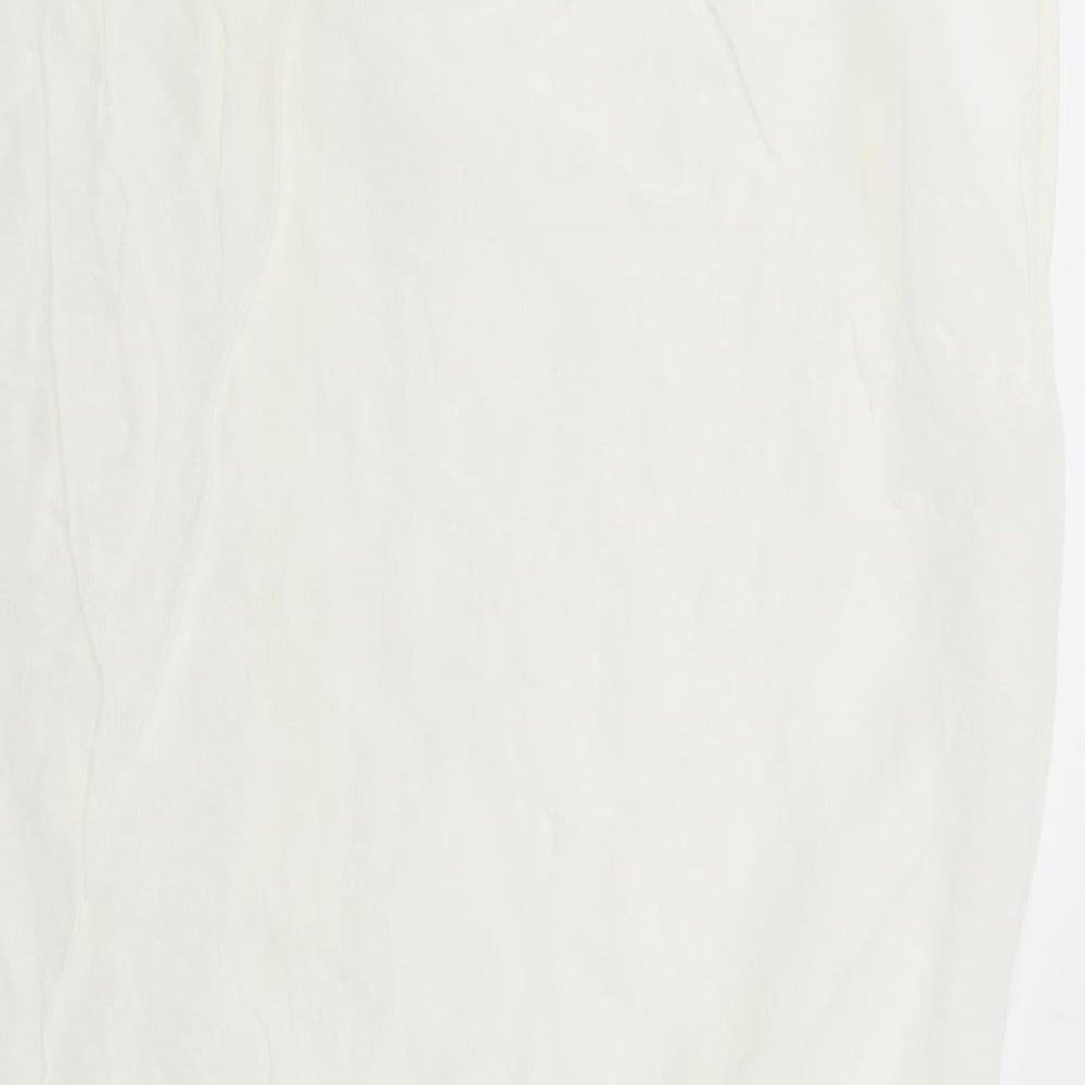 NEXT Womens White Viscose Basic Blouse Size 12 Boat Neck