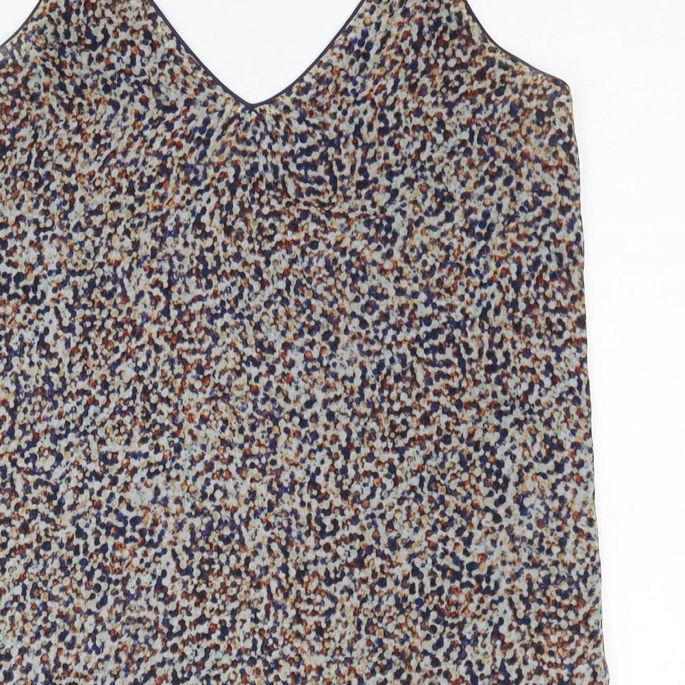 Zara Womens Multicoloured Geometric Polyester Camisole Tank Size S V-Neck