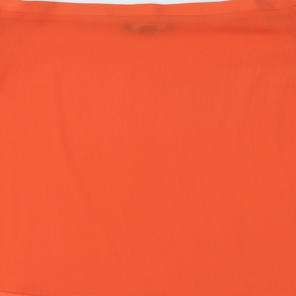 New Look Womens Orange Polyester Basic Blouse Size 14 Off the Shoulder
