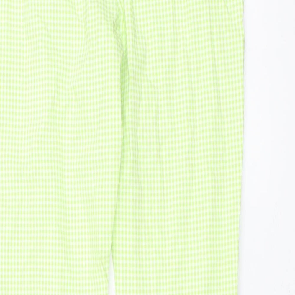 Primark Womens Green Check Viscose Sweatpants Trousers Size 10 L32 in Regular Zip