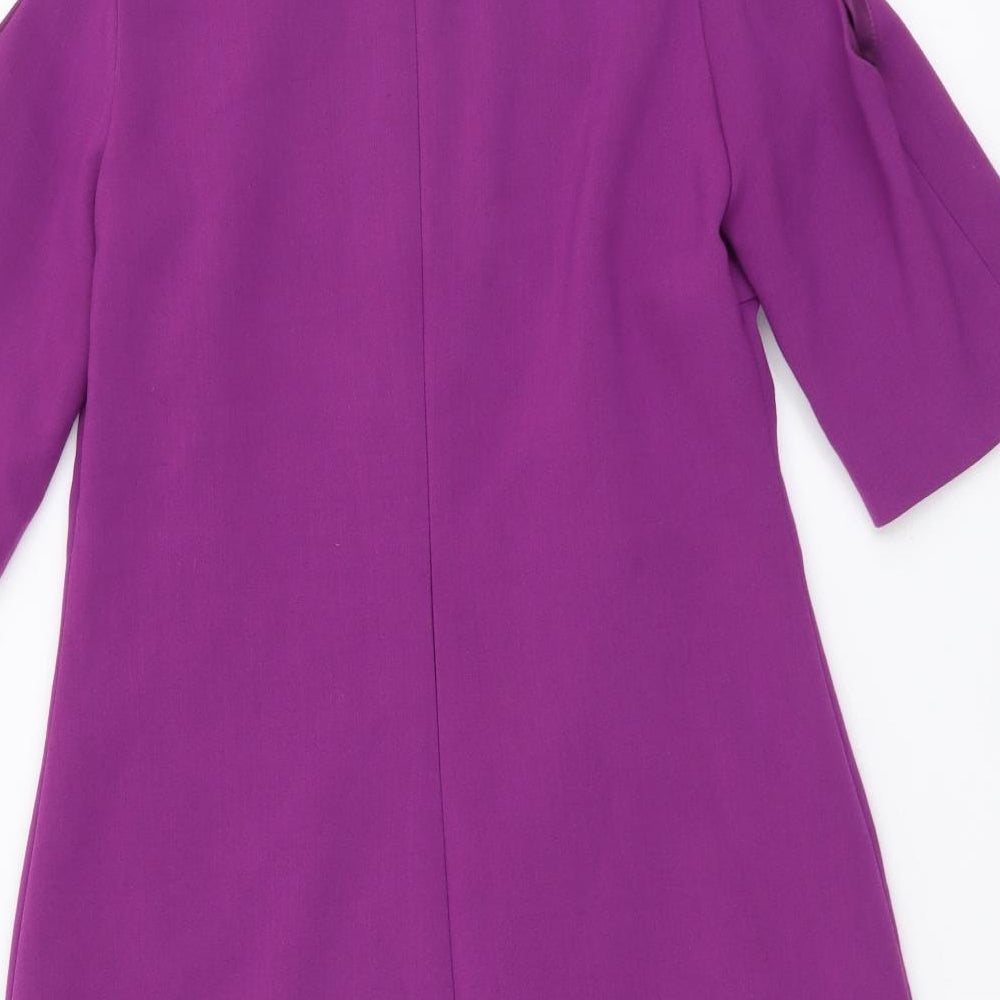 South Womens Purple Polyester A-Line Size 10 Boat Neck Zip - Cold Shoulder