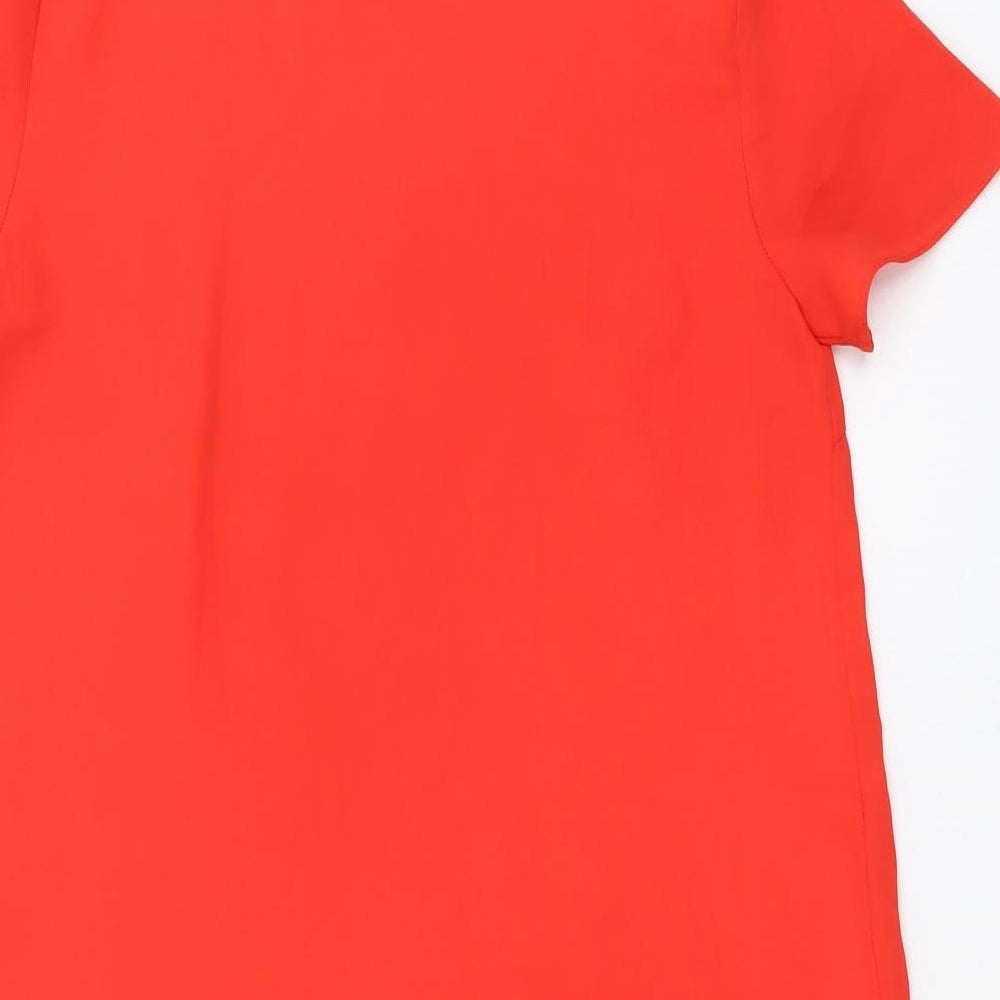 New Look Womens Red Polyester Basic Blouse Size 8 Round Neck