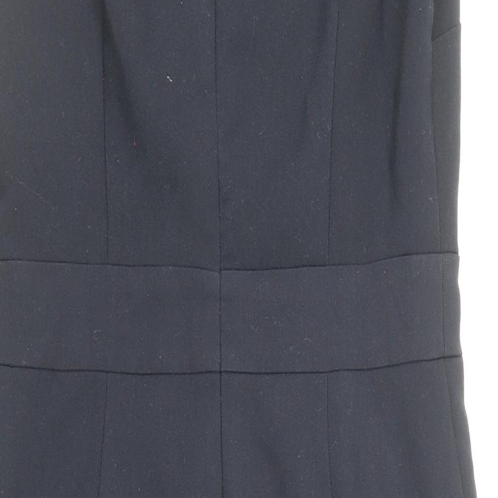 Papaya Womens Blue Polyester Pencil Dress Size 8 Boat Neck Zip
