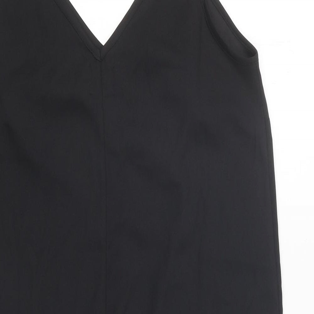 ASOS Womens Black Polyester Basic Tank Size 10 V-Neck