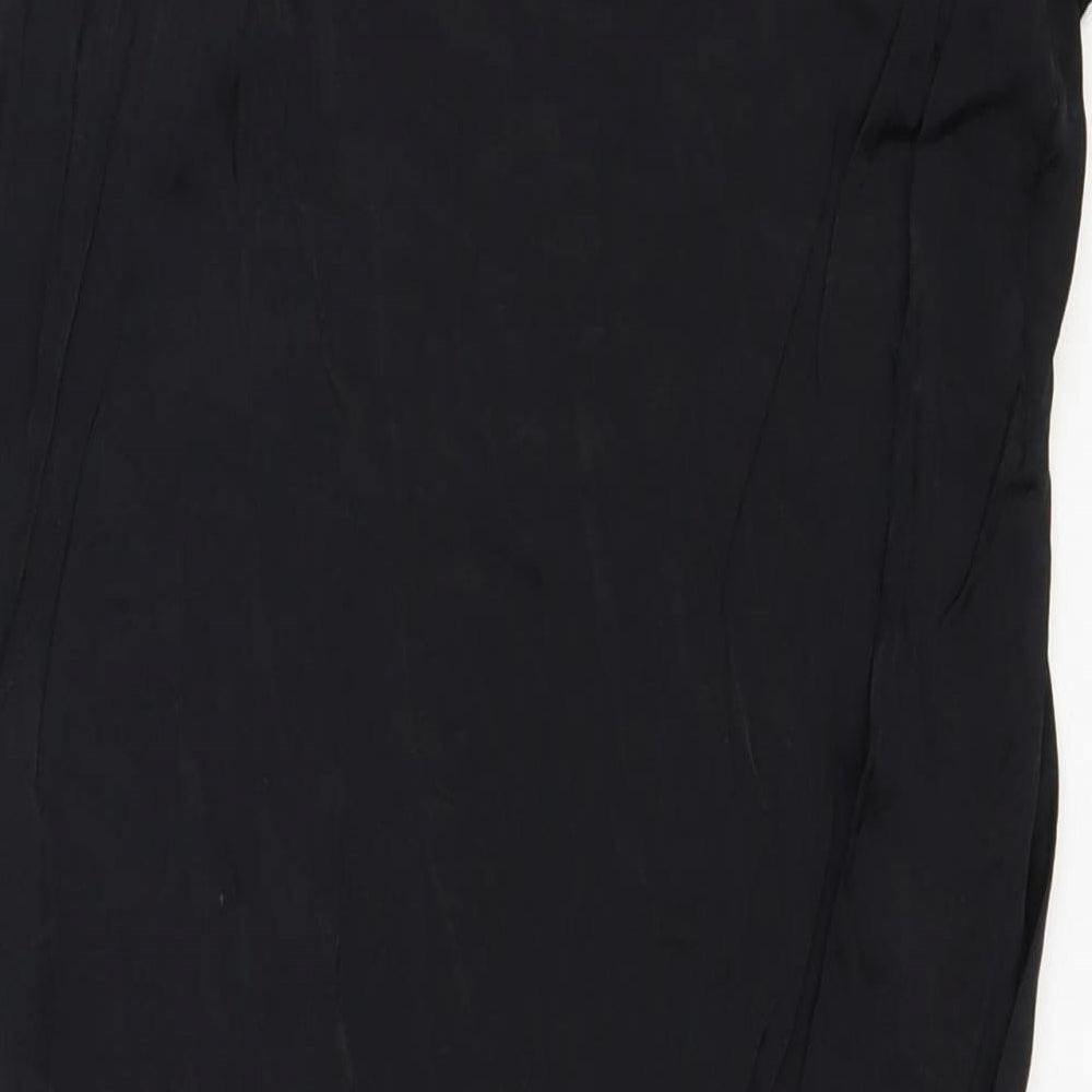 Zara Womens Black Polyester Straight & Pencil Skirt Size M Zip