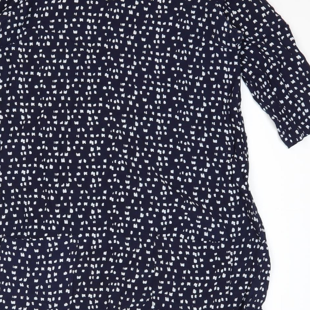Glassons Womens Blue Geometric Polyester Shift Size 10 Round Neck Pullover